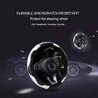 Ultra Fine Carbon Fiber Leather Steering Wheel Cover, Anti Slip and Sun Protective Protect The Steering Wheel, Easy to Install,Universal of 14.5"-15" (White)