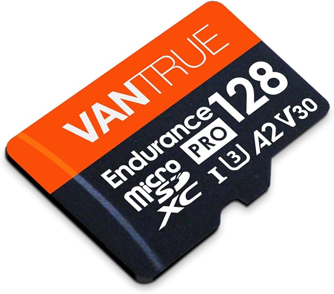 128GB U3 microSDXC UHS-I 4K UHD Video Monitoring Memory Card with Adapter for Dash Cams, Body Cams, Action Camera, Other Surveillance & Security Cams