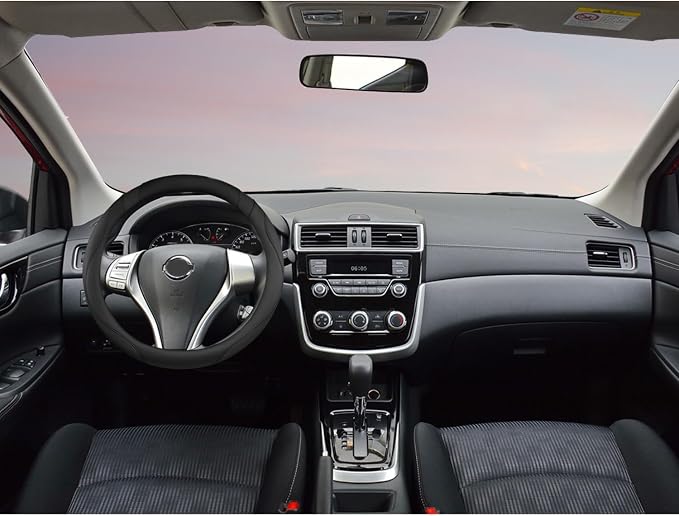 Customized Auto Car Steering Wheel Cover for Nissan(Black-Standard Size)