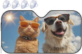Windshield Sun Shade Dog Cat Funny Car Front Window Sunshade Cover for Truck SUV Blocks UV Rays Automotive Visor Interior Protector 55 x 30 inch