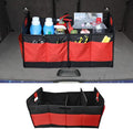 Car Trunk Organizer, Large Capacity Oxford Cloth Car Storage Box, Collapsible Multi-Compartment Organization Container, Waterproof Auto Interior Storage Accessories (Red)