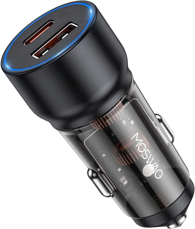 USB C Car Charger, 75W Mini Cigarette Lighter USB Charger | 45W PD&QC 3.0 USB C Fast Charge,Mini Cigarette Lighter Adapter for iPhone 17 16 15 14 Pro Max,Samsung S26 S25,Note,Pixel,iPad
