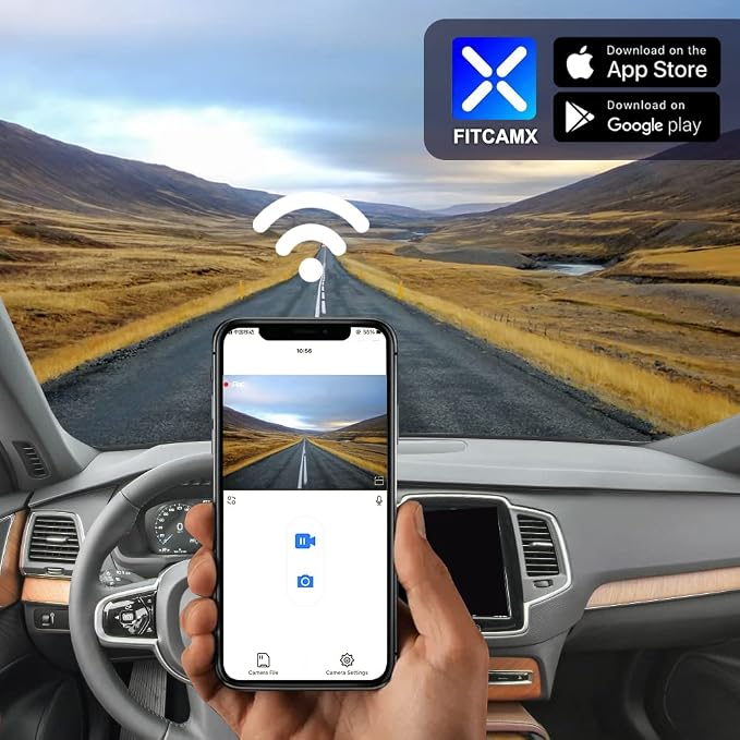 2K Dual Dash Cam Compatible with Volvo XC90 2016 2017 2018 2019 2020 2021 2022 T5 T6 T8 (Model A), OEM Factory Look, Front 1440P+Rear 1080P Video, Loop Recording, WiFi&APP, G-Sensor, 64GB Card