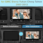 Touch Screen Radio for Chevy Silverado 1500 2500 3500 2007-2013, Android Stereo for Silverado GMC Sierra Acadia Support CarPlay Android Auto AM/FM GPS 4Core 64GB - with Camera