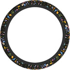 Spring Flower Colorful Leaves Steering Wheel Cover Car Accessories Cute for Women Girls Girly Universal 15 Inch Neoprene Auto Interior Decor Anti Slip Car Truck Protector
