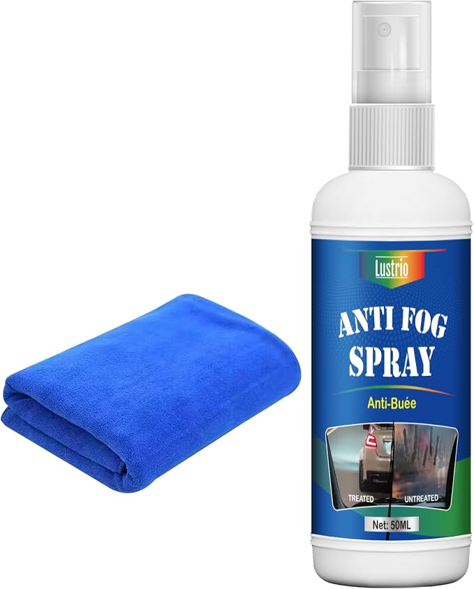 Anti Fog Spray for Car Windshield, 50ml | Prevents Fog on Interior Glass, Works for Side & Rear Windows, Mirror, Eyeglasses, No Streaks, Easy to Apply