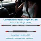 Coiled USB A to USB C Cable for Car 6FT 2Pack USB C Charger Cable Fast Charging Type C Charger Cord USB-C Cable Compatible with iPhone 17/16/15/Plus/Pro/Pro Max/Samsung Galaxy S23 A20 - Red