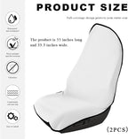 2PCS Car Towel Seat Cover, Waterproof Sweating Non-Slip Premium Soft Towel Carseat Protector, Universal Machine Washable Car Truck SUV Front Seat Cover for Gym Workout Beach Hiking (White)