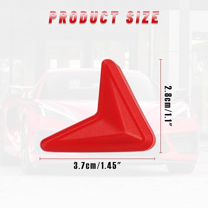 Car Door Edge Guards,Car Door Corner Protector Pads Compatible with Corvette C8 Stingray Z06 Z51 2020 2021 2022 2023 2024,Door Middle Protrusion,V-Shaped Anti-Collision,Red