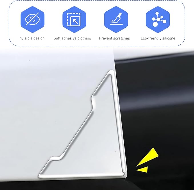 12 PCS Car Door Handle Protector, Anti-scratch Car Door Edge Corner Guards, Multipurpose Anti-collision Auto Paint Protection Trim Decal, Universal Exterior Sccessories (Transparent)