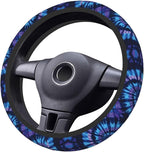 Blue Tie Dye Auto Car Steering Wheel Cover Universal 15 Inch Neoprene Interior Decor Protection Accessories