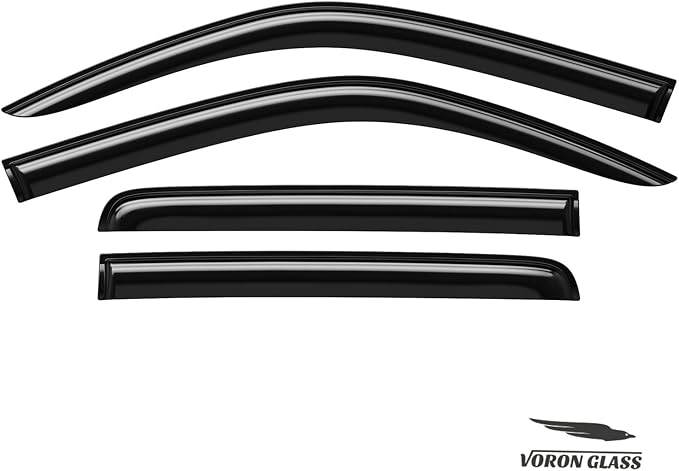 Voron Glass Tape-on Extra Durable Rain Guards for Nissan Frontier 2022-2026 Crew Cab, Window Deflectors, Vent Window Visors, 4 Pieces - 100912