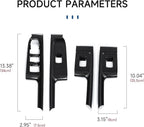 ABS Carbon Fiber Interior Window Lift Switch Panel Cover Trim for 2019-2025 Chevy Silverado | for 2019-2021 GMC Sierra 1500 2500 3500 HD Accessories (Double Cab)