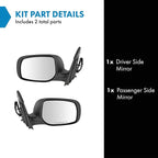 2 Piece Driver and Passenger Side Mirror Assembly Set Electric Adjustment Heated No Memory Black Compatible with 2009-2013 Toyota Corolla TO1320247 TO1321247