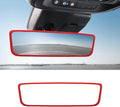 Car Rear View Mirror Protector Frame, Silicone Auto Rearview Edge Protection Cover Compatible with Model 3 Model Y, Interior Rear View Trim Frame Decoration, Car Accessories (Red)
