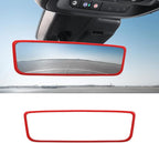 Car Rear View Mirror Protector Frame, Silicone Auto Rearview Edge Protection Cover Compatible with Model 3 Model Y, Interior Rear View Trim Frame Decoration, Car Accessories (Red)