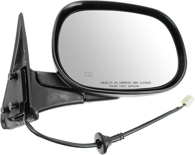 Passenger Side View Mirror Manual Folding Electric Adjustment Heated No Memory Textured Compatible with 1998-2001 Dodge Ram 1500 1998-2002 Ram 2500, 3500