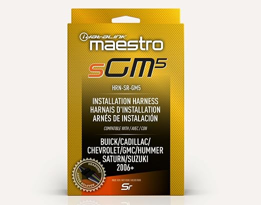 Maestro HRN-SR-GM5 T-Harness for Select GM Vehicles 2007-2016, Replace the Factory Radio While retaining Steering Wheel Controls & use of Factory Amplifier (ADS-MSR Module Also Required)