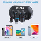 Multi Car Retractable Backseat 3 in 1 Car Charging Station Box Compatible with All Phones | iPhone | Samsung | Uber Taxi Lyft Turo Ride Share Customer Charging Dock Attach to Headrest
