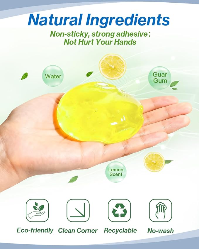 Car Cleaning Gel, Super Clean Car Cleaning Putty for Interior Detailing, Dust Cleaning Gel for Air Vents, Cup Holders, Dashboards, Keyboard & Hard-to-Reach Areas, 80g