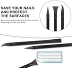 Carbon Fiber Plastic Scraper, 9 PCS Small Scraper Tool Plastic Scraper Tool Multi-Purpose Scraper Pen-Shaped Scraper Tool Non-Scratch Cleaning Tool for Tight Spaces, Kitchen, Crevices, Food, Paint
