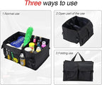 Car Trunk Organizer/Storage, Collapsible Cargo Storage Box, Large Capacity, Trunk Organizer for Cars, Vehicles, SUVs, Trucks