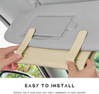 Car Tissue Holder, Auto Sun Visor Napkin Holder Hanging Paper Towel Dispenser with Tissue Refill, Premium Leather Napkin Case Mask Organizer for Backseat & Visor, Car Accessories (Beige)