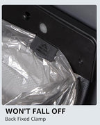 Trash Can for Tesla Model 3 2017-2023 Garbage Bag [Strong Magnetic Buckle] with LED Light 1PCS Backseat Hanging Garbage Bin Waterproof Faux Leather Model 3 Interior Accessories 2.5 Gallons