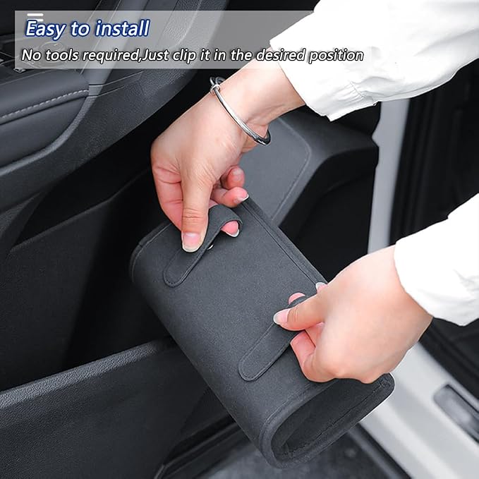 2Pcs Multifunctional Storage Box,Car Trash Can, Auto Door Side Organizer,Large Capacity Storage Bag,Back Seat Storage Pocket, Car Accessories Organizer Box(Style A)