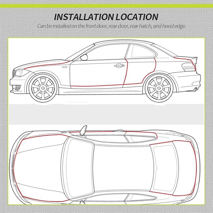 16.4FT(5M) Car Door Edge Guards, U-Shaped Rubber Trim Protectors, Aluminum Clips, No Glue, Gray