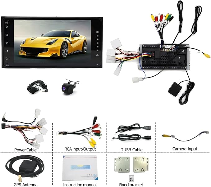 2+32G Car Stereo for Scion tC 2011-2016 with Wireless CarPlay Android Auto, 7 inch Android 13 Touchscreen Display Radio Player Audio Receiver Head Unit with GPS Navi FM Split Screen Bluetooth