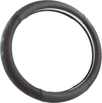 Car Steering Wheel Cover for Toyota RAV4,Camry,Highlander,Corolla,Prius,Tacoma,Standard Size - Black+Red Line