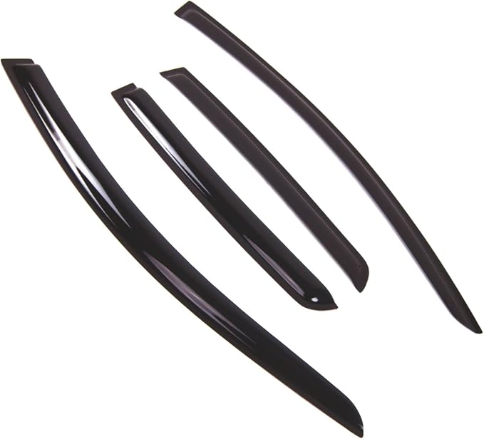 WD2-622 Dark Smoke 4 Pcs Set Window Visor (Outside Mount) Deflector Rain Guard Compatible with 2007-2010 Chevrolet Aveo5 Hatchback