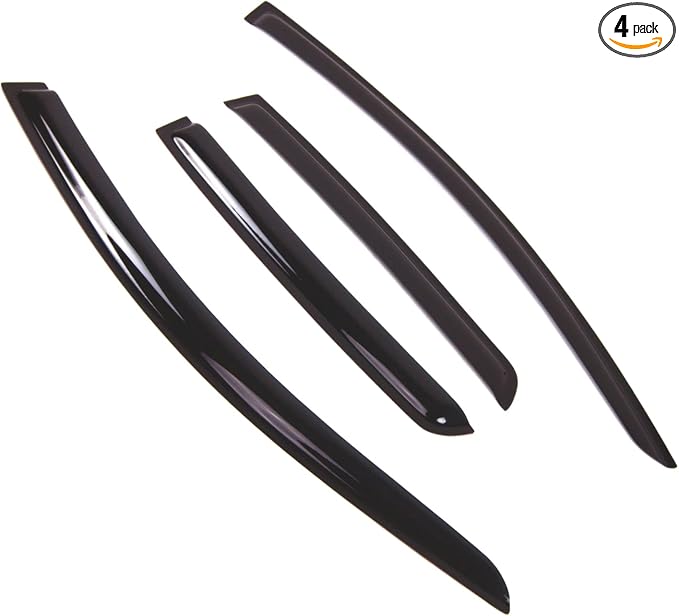 Outside Mount Window Vent Visors Rain Guards Compatible with Chevy Aveo5 Hatchback 2007-2010 | Side Window Wind Deflectors Rain Shields | Smoke Tinted, 4 Pcs Set, DGWV-622