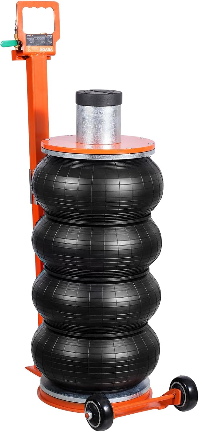 Air Jack, 6 Ton/13000 lbs Quadruple Bag Air Jack, Lift up to 26.5", with Heightened Column & Adjustable Handle, Thick Rubber Pad, 2-5 S Fast Lifting Pneumatic Jack for Car, SUV, Pickup Truck