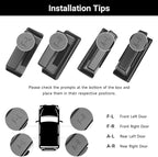 4pcs Door Handle Organizer for 2019-2025 2026 Dodge Ram 1500 Accessories Front and Rear Door Side Storage Box Insert Grab Handle Pocket ABS Plastic