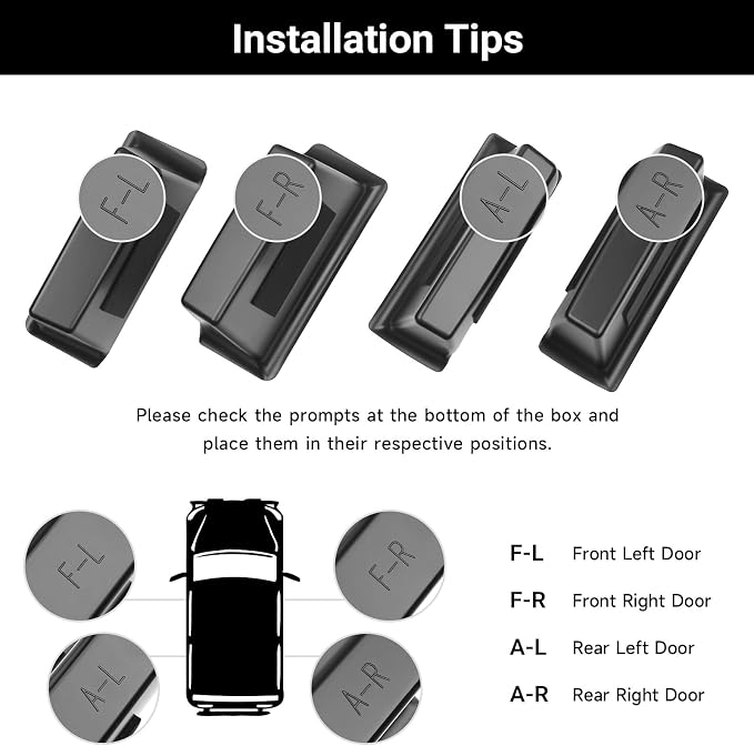 4pcs Door Handle Organizer for 2019-2025 2026 Dodge Ram 1500 Accessories Front and Rear Door Side Storage Box Insert Grab Handle Pocket ABS Plastic