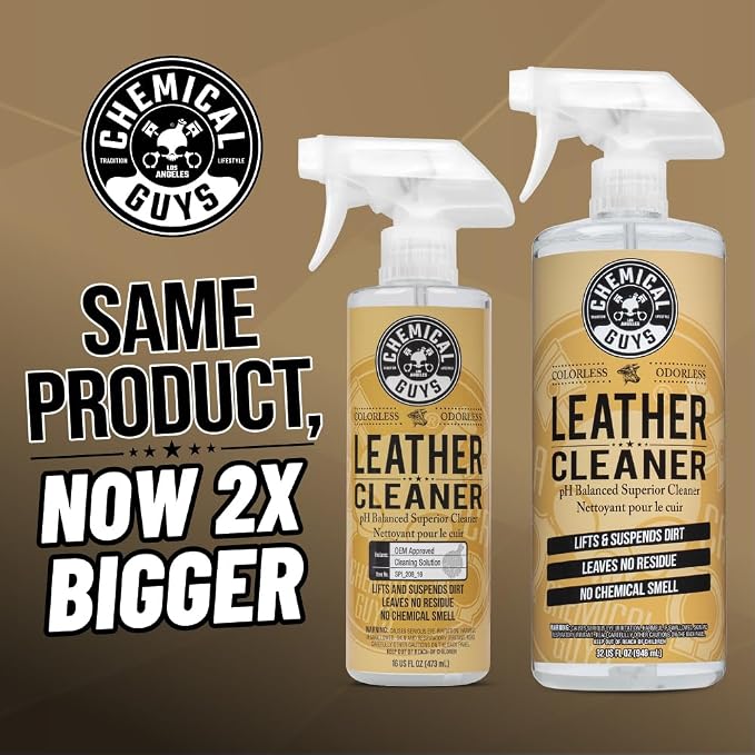 Leather Cleaner, Colorless and Odorless for Car Interiors, Furniture, Boots, and More (Works on Natural, Synthetic, Pleather, Faux Leather and More), 32 fl oz - SPI_208_32