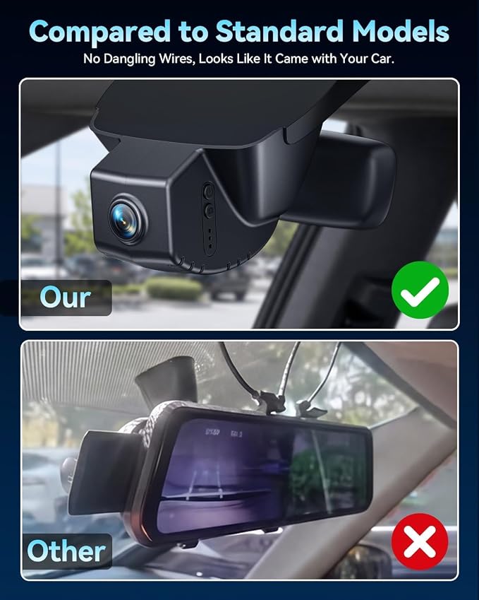 Front 4K & Rear 1080P STARVIS 2 Dash Cam for Honda Civic, Dual Channel Camera with Loop Recording, Gravity Sensor, WiFi & App, Plug & Play