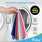 AIDEA Microfiber Cleaning Cloth Roll, 75PK, Reusable Paper Towels Tear Away Cloth, Microfiber Towels for Cars, Lint Free Cleaning Rags for House, Kitchen, Window, 11.5"×11.5", Purple