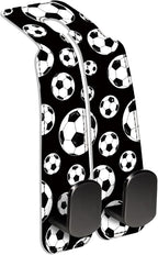 Car Seat Back Storage Hook, Funny Car Purse Hook, Cute Vehicle Storage Organizer for Purses Handbags Soccer Ball Pattern