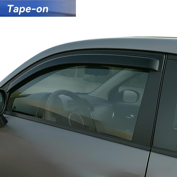 Tape On Rain Guards Window Visors Compatible with Chevy Traverse 2009-2017, Premium Side Vent Rain Deflectors for Car Windows,Weatherproof & Easy Installation,Smoke Tinted