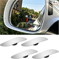 4PCS Car Blind Spot Mirror, Wide Angle HD Glass Rectangle Convex Frameless Side Blindspot Mirror with Adjustable Stick, Auto Exterior Rear View for Wide Angle, Universal for Vehicles (Extended)