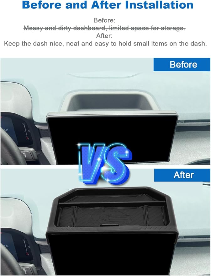for 2026 Ford Maverick Dashboard Storage Tray - Behind Screen Organizer Box 13.2-Inch Screen Dash Tray for 2025 2026 Ford Maverick Truck Accessories