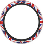Elastic UK Flag Car Steering Wheel Cover Protector Upgrade Thicken,United Kingdom Union Jack Red,Stretchy Soft Car Accessories Interior Decor for Diverse Cars Truck SUV Men Women Universal 15 Inch