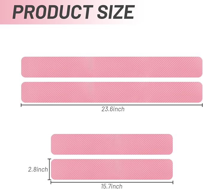 Car Door Sill Protector,3D Carbon Fiber Anti-Scratch Cover Strips,Universal Scuff Protective Door Threshold Edge Guard Vinyl Sticker for Car Truck SUV(4PCS,Pink)