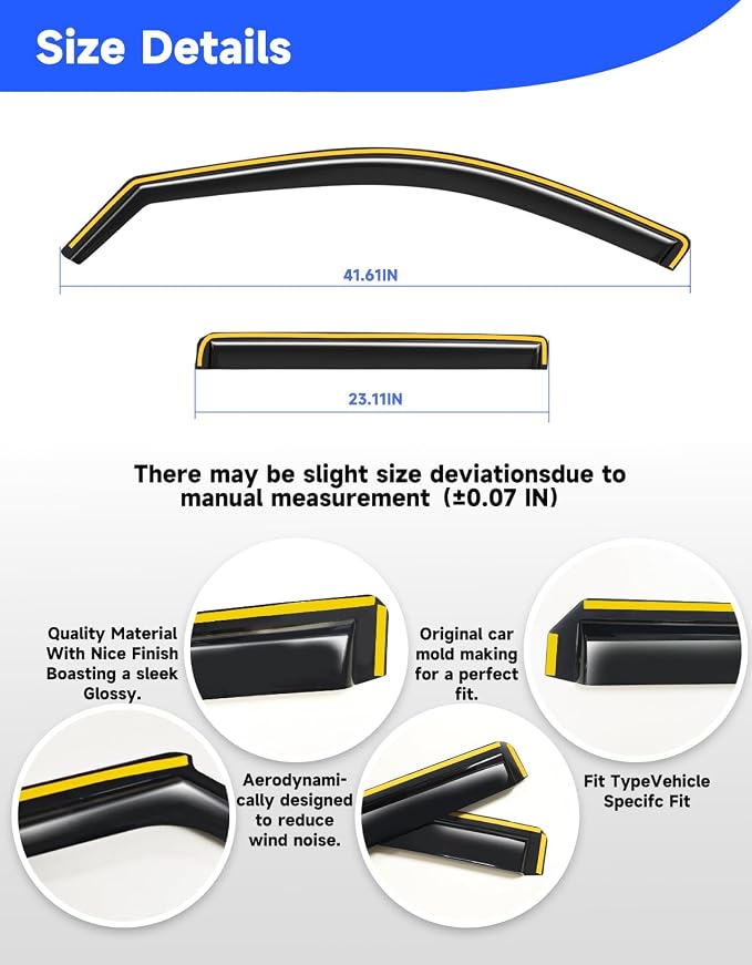 in-Channel Window Rain Guards Fit for 2022-2025 Jeep Grand Cherokee 2-Row (Not for L 3-Row),Extra Durable Visors Vent Visors Window Deflector Vent Shades Car Accessories -4 pcs