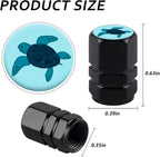 4Pack Turtle Tire Valve Caps Universal Tire Air Cap Valves Stem Covers | Aluminum Alloy Rust-Proof Valve Stem Caps, for Auto SUV Truck Motorcycle Bicycle, Turtle Gifts Decor for Women Men Drivers