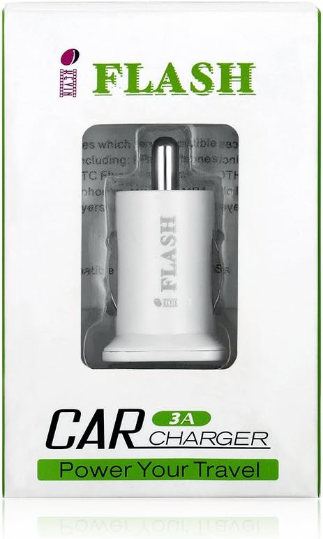 Dual USB Car Lighter Charger Adapter with 3A Output - fast Heavy Duty Ouput - Support Apple iPad Pro / Air 2 / mini 2/3/4 iPhone X / 8 Plus / 7 / 6S Plus / 6 / SE /5S (White)