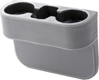 YoRise Car Cup Holder, PU Leather Automotive Cup Drink Holder, Car Seat Gap Filler Storage Box, Multifunctional Front Seat Organizer, Cell Mobile Phone Holder, Coin Bucket (Gray)